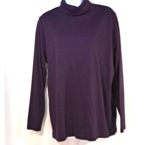 LandsEnd 100% Cotton Shaped Fit Top in Royal Purple
